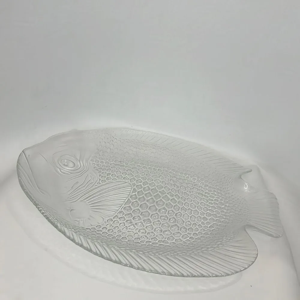 Arcitoc France Fish Serving Platter Plate Textured 15 1/2 In Long 12 1/2 Wide